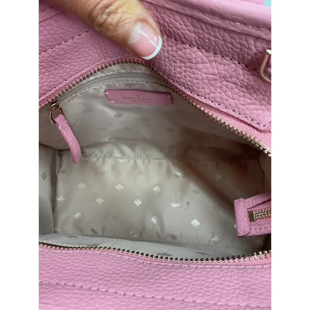 Kate Spade New York Pink Woven Leather Tassel‎ Satchel Handbag Purse